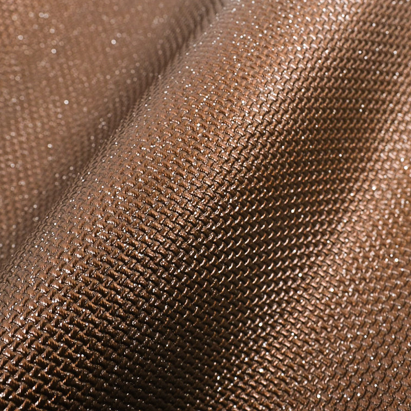 Chocolate-Brown Lurex Faux Leather - Bambino - Maison Klem